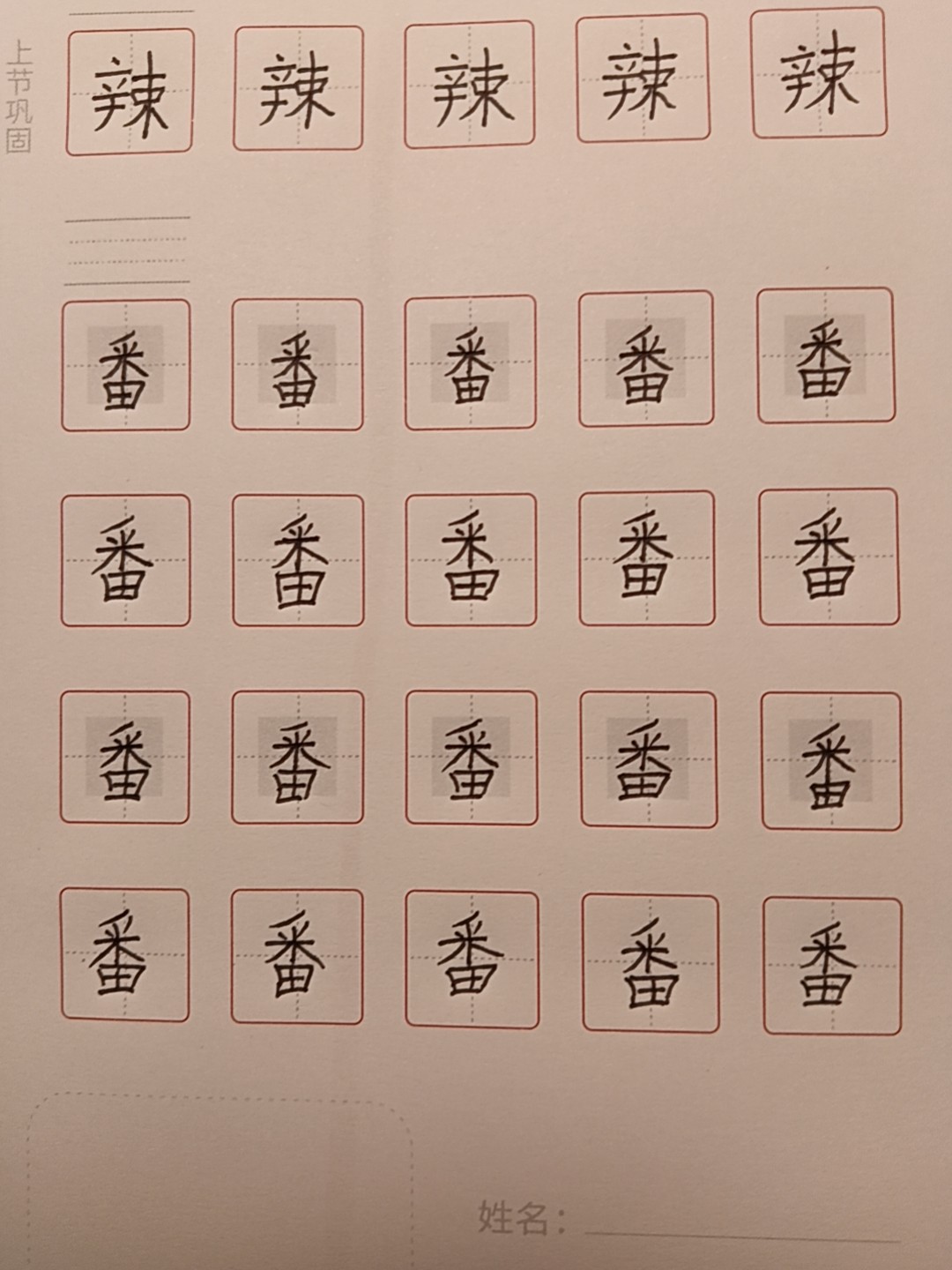 龟小兔写字优秀作品展示：蓝梓芃/四年级/练字1天