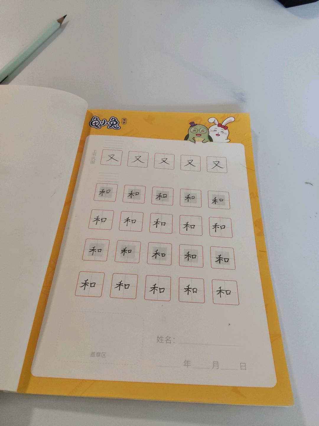 龟小兔写字优秀作品展示：宋柏霖/一年级/练字1天